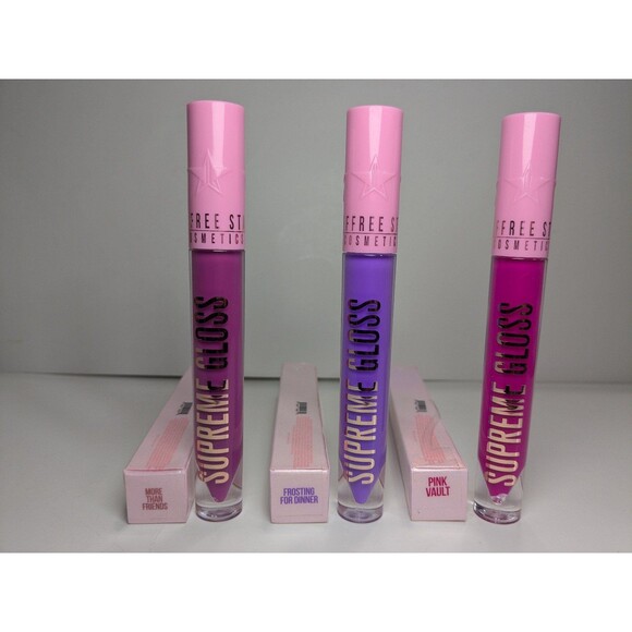 Jeffree Star 3 Supreme Gloss More Than Friends, Pink Vault, Frosting For Dinner - Picture 2 of 2